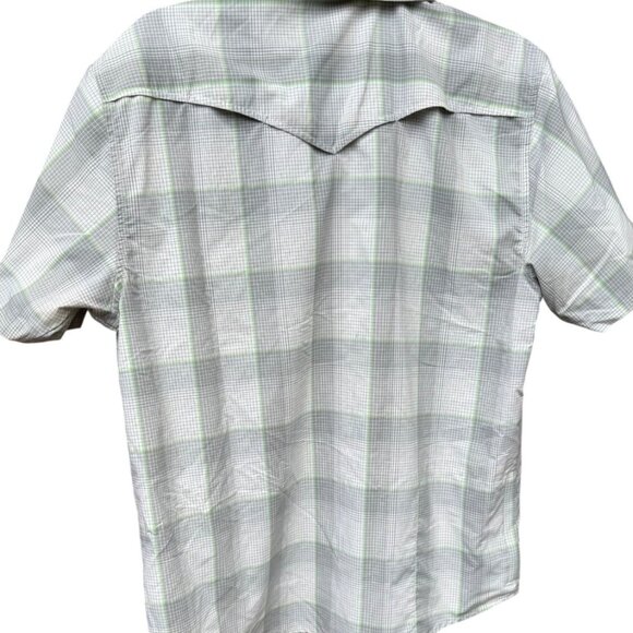 Howler Bros Mens Medium Short Sleeve Plaid Shirt Button-Up Lightweight GreenGray - Picture 7 of 8